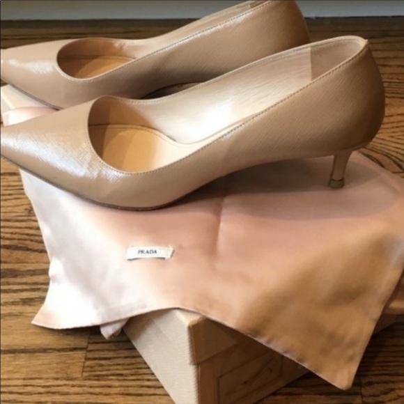 Prada Shoes - Prada Classic nude kitten heels